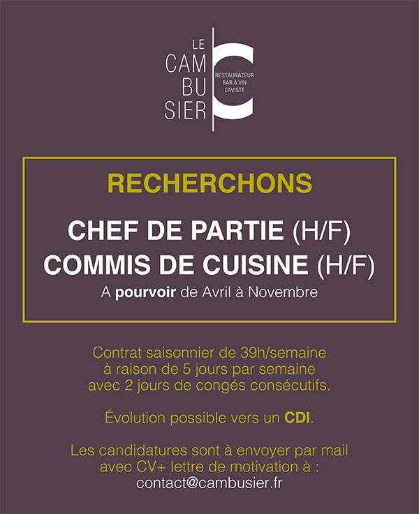 recherche cuisinier restaurant cambusier saint malo