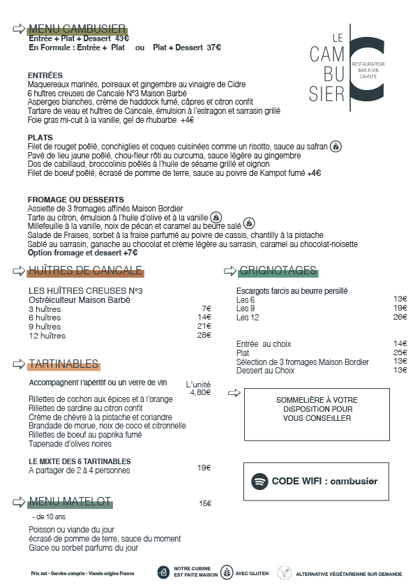 Carte restaurant cambusier saint malo fr