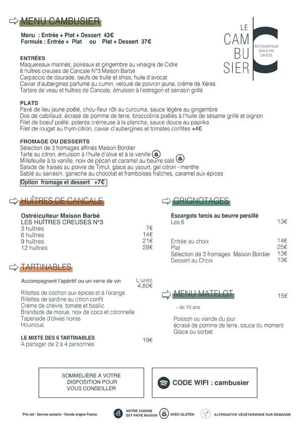 Carte restaurant cambusier saint malo fr